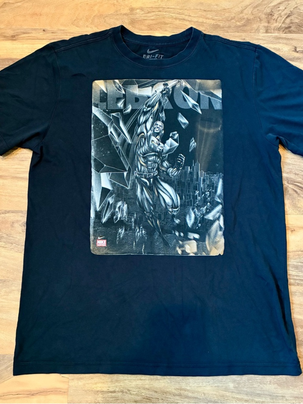 Nike LeBron Super Hero DRI FIT Shirt Mens L Black NBA Nike Basketball Dri-Fit